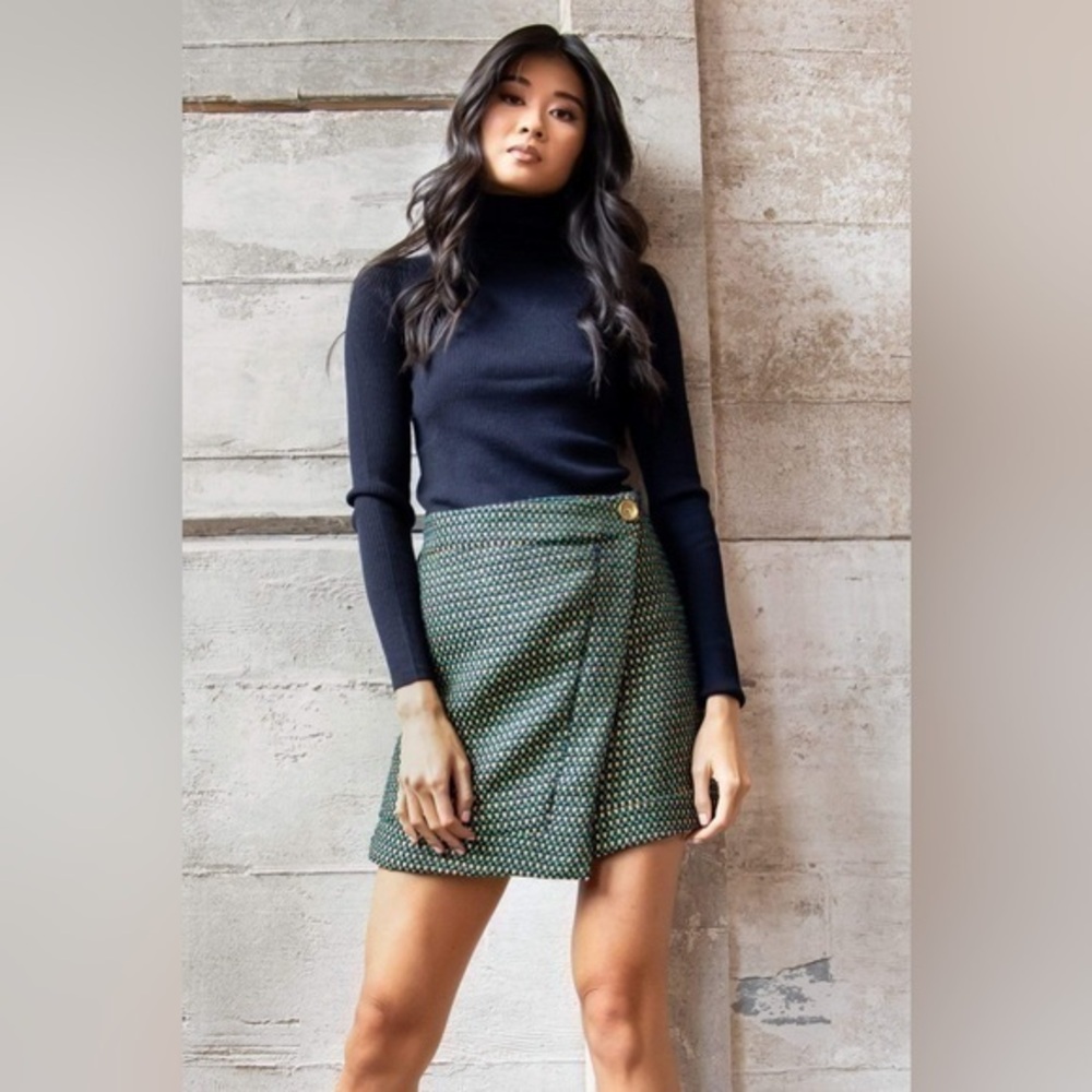 12 Eva Franco Dally Mini Skirt in Fern Dot🌿